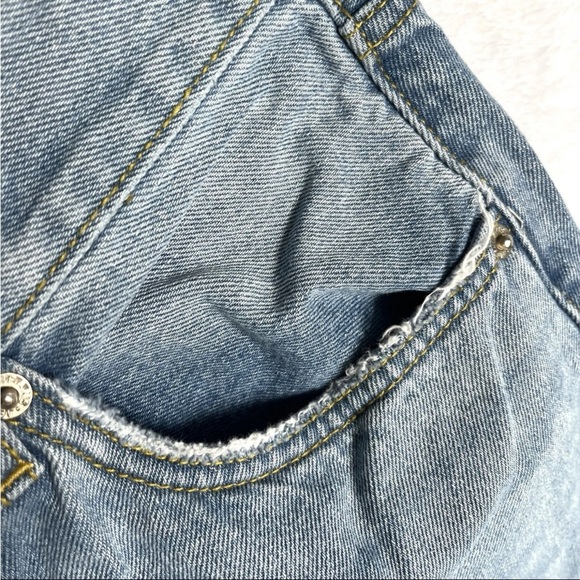 ETICA Wide Leg Cuff Blue Jeans Women Sz 29 Button Fly Sustainable Denim Relaxed - Picture 6 of 12